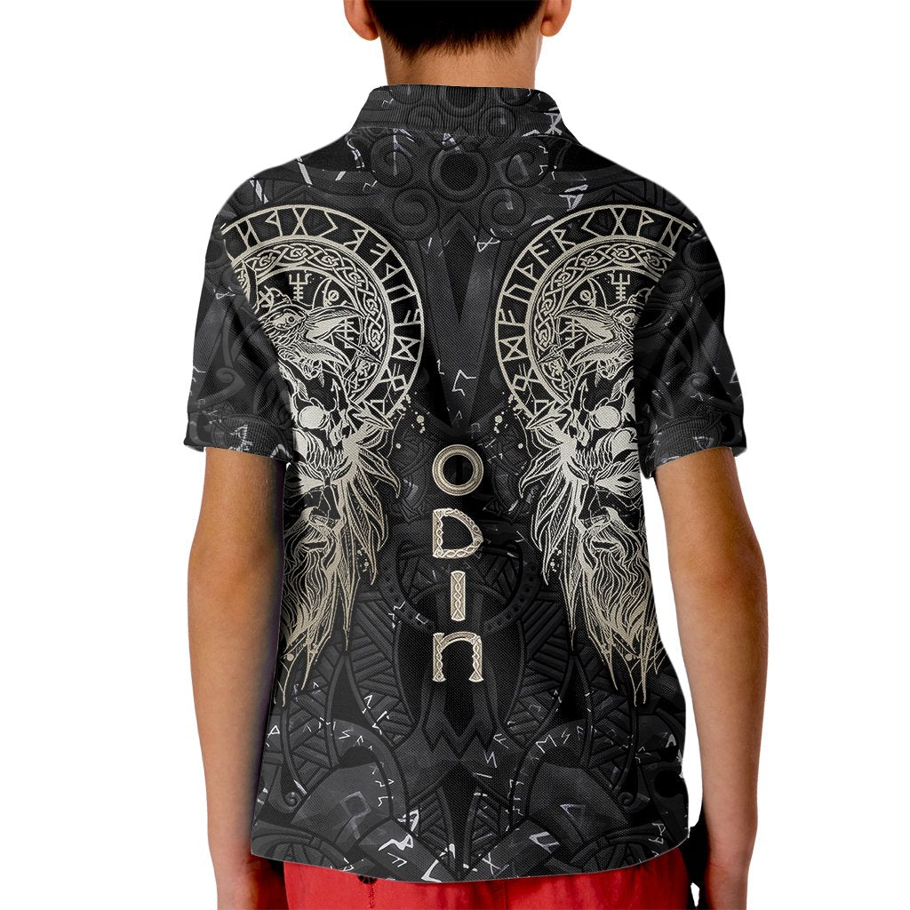 Viking Navigator Kid Polo Shirt Odin's Wisdom in Symbols - Wonder Print Shop