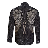 Viking Navigator Long Sleeve Button Shirt Odin's Wisdom in Symbols - Wonder Print Shop