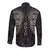 Viking Navigator Long Sleeve Button Shirt Odin's Wisdom in Symbols - Wonder Print Shop