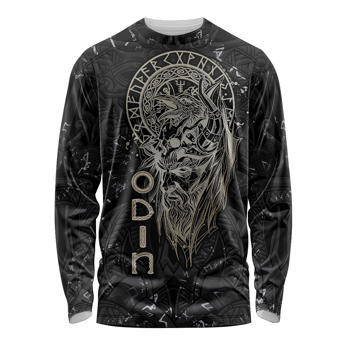 Viking Navigator Long Sleeve Shirt Odin's Wisdom in Symbols - Wonder Print Shop