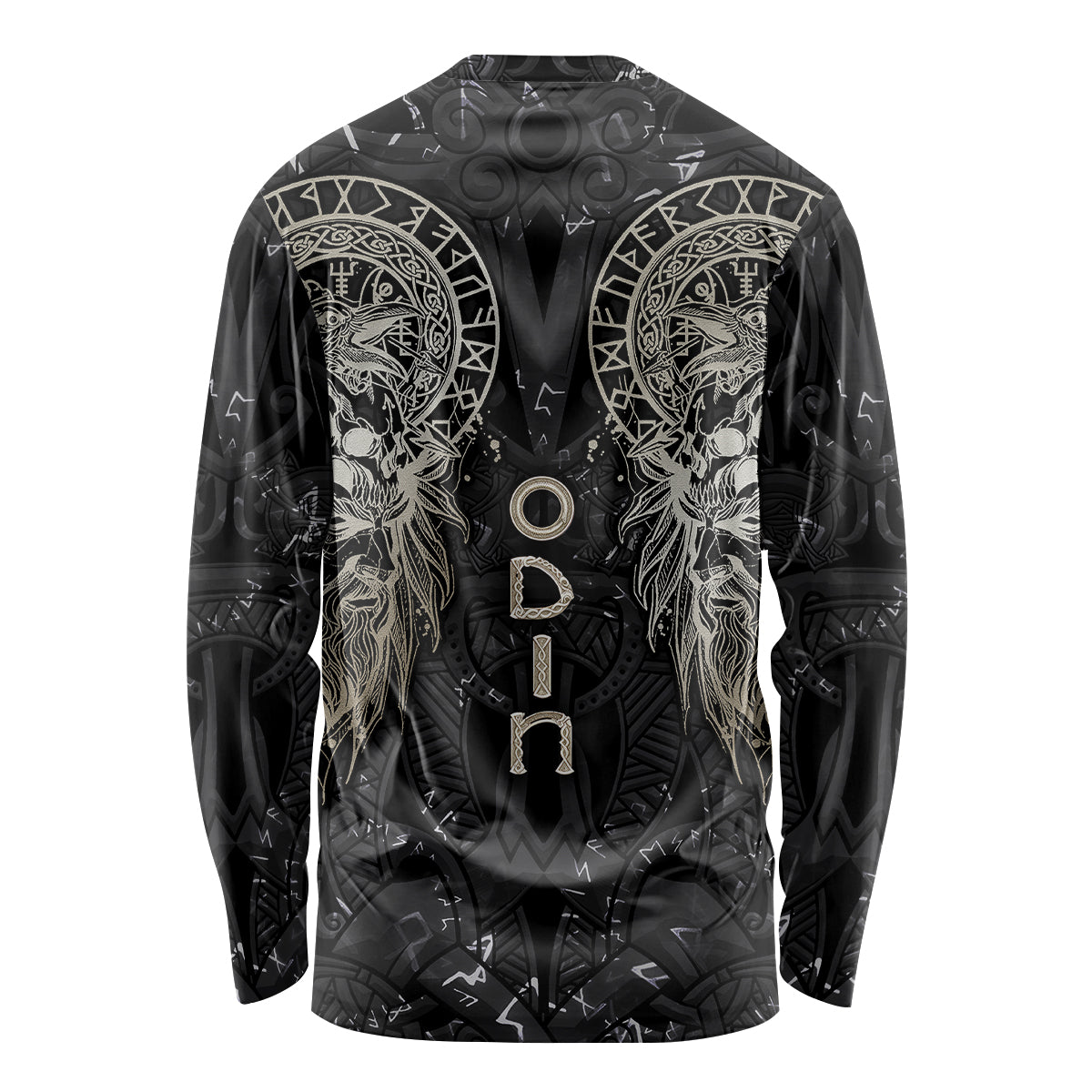 Viking Navigator Long Sleeve Shirt Odin's Wisdom in Symbols - Wonder Print Shop