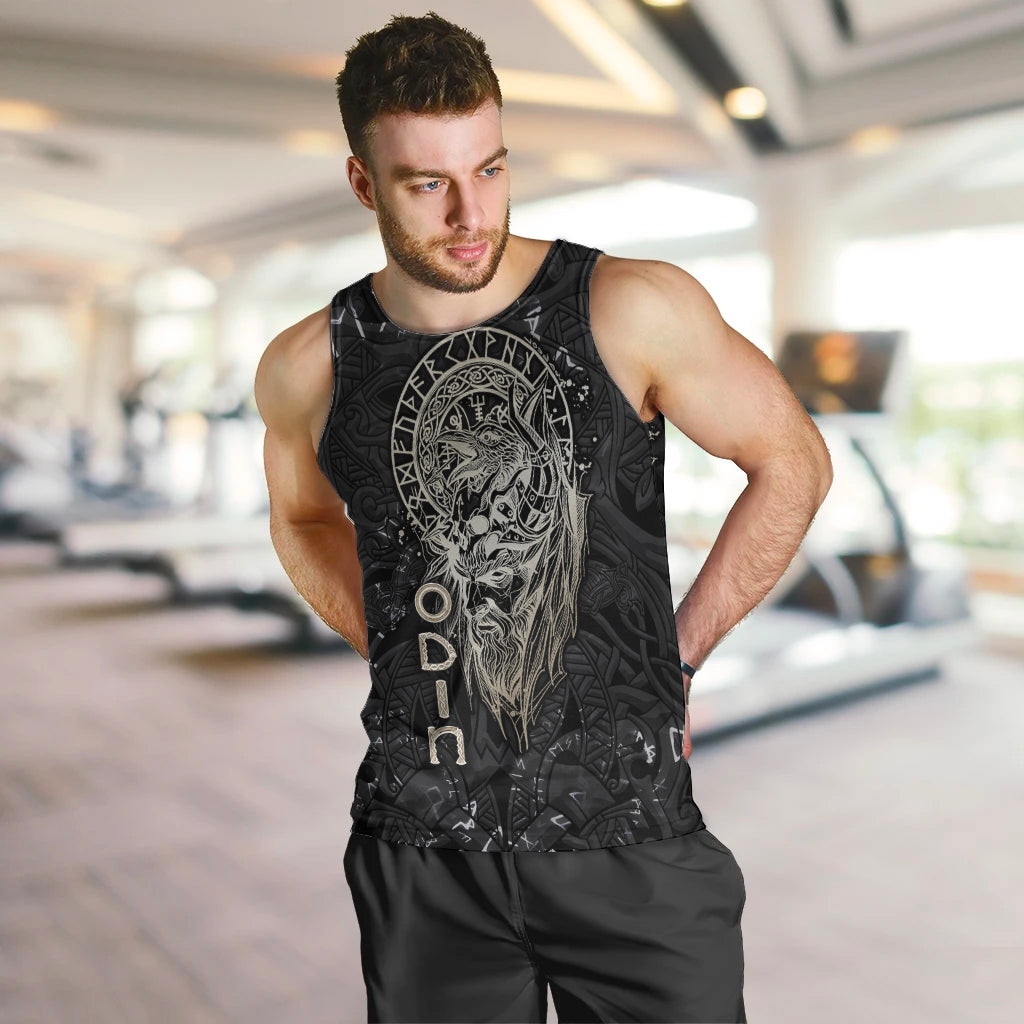 Viking Navigator Men Tank Top Odin's Wisdom in Symbols - Wonder Print Shop