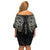 Viking Navigator Off Shoulder Short Dress Odin's Wisdom in Symbols - Wonder Print Shop