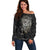 Viking Navigator Off Shoulder Sweater Odin's Wisdom in Symbols - Wonder Print Shop