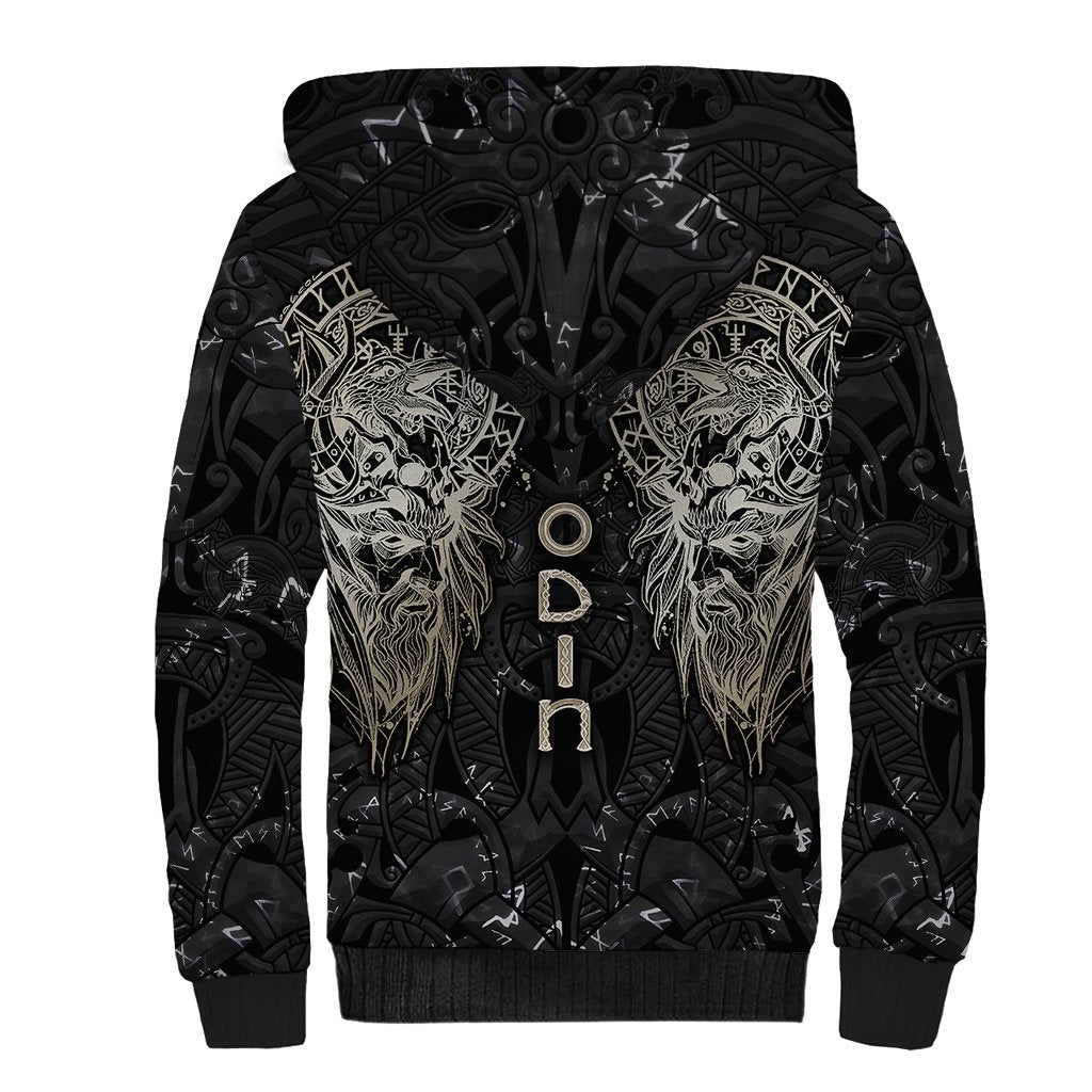 Viking Navigator Sherpa Hoodie Odin's Wisdom in Symbols - Wonder Print Shop