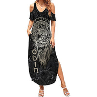 Viking Navigator Summer Maxi Dress Odin's Wisdom in Symbols - Wonder Print Shop