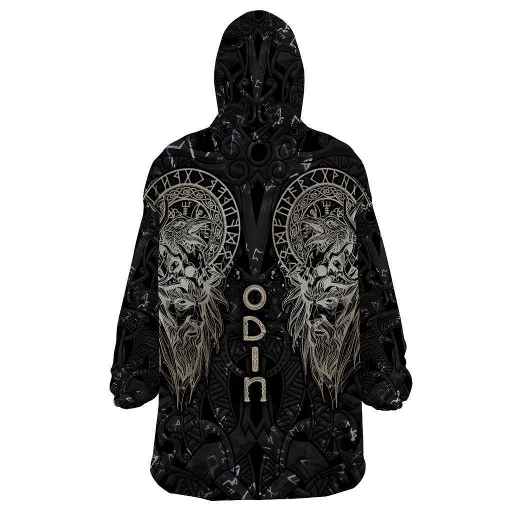 Viking Navigator Wearable Blanket Hoodie Odin's Wisdom in Symbols - Wonder Print Shop
