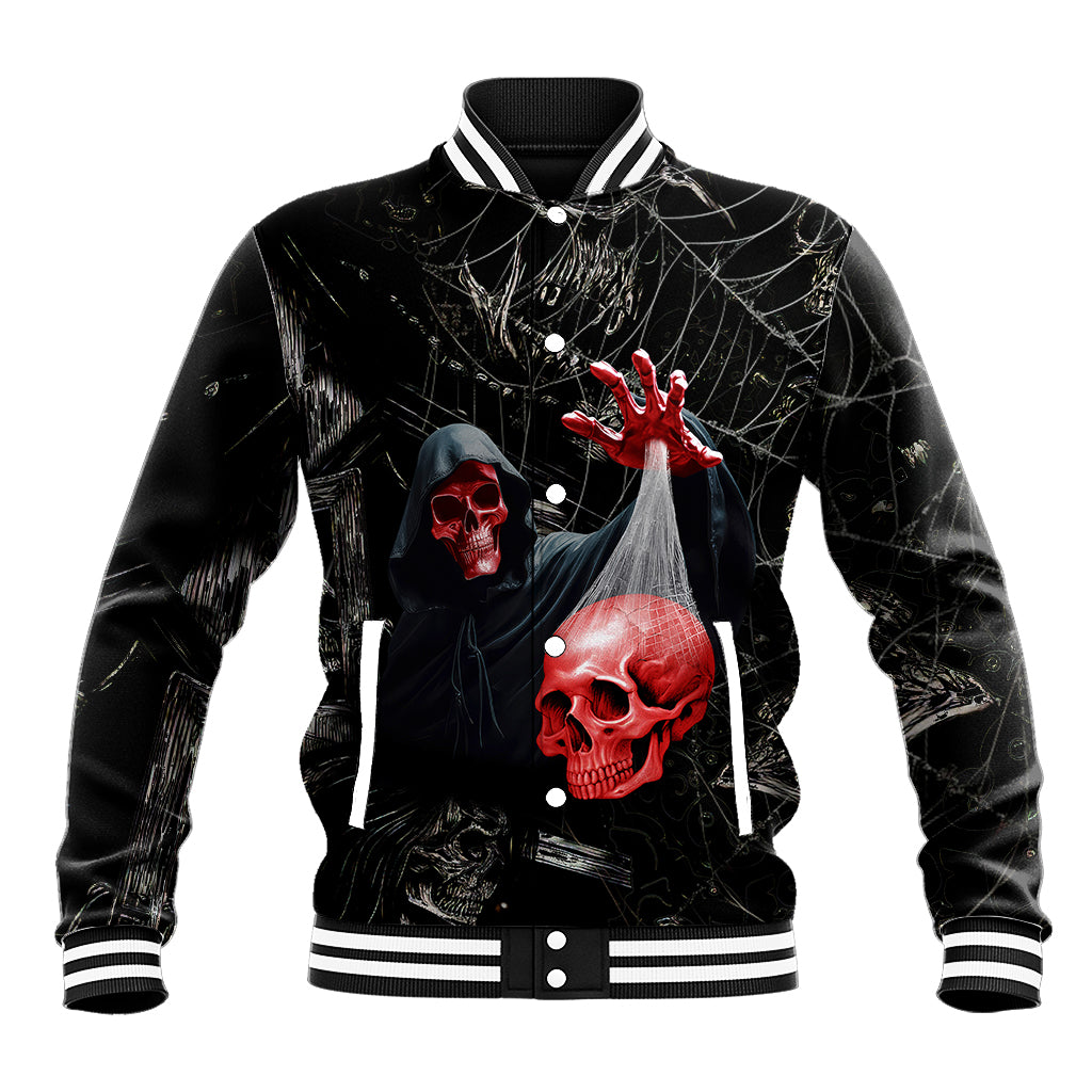 Hello Darkness My Old Friend Skull Baseball Jacket - Wonder Print Shop