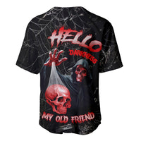 Hello Darkness My Old Friend Skull Baseball Jersey - Wonder Print Shop