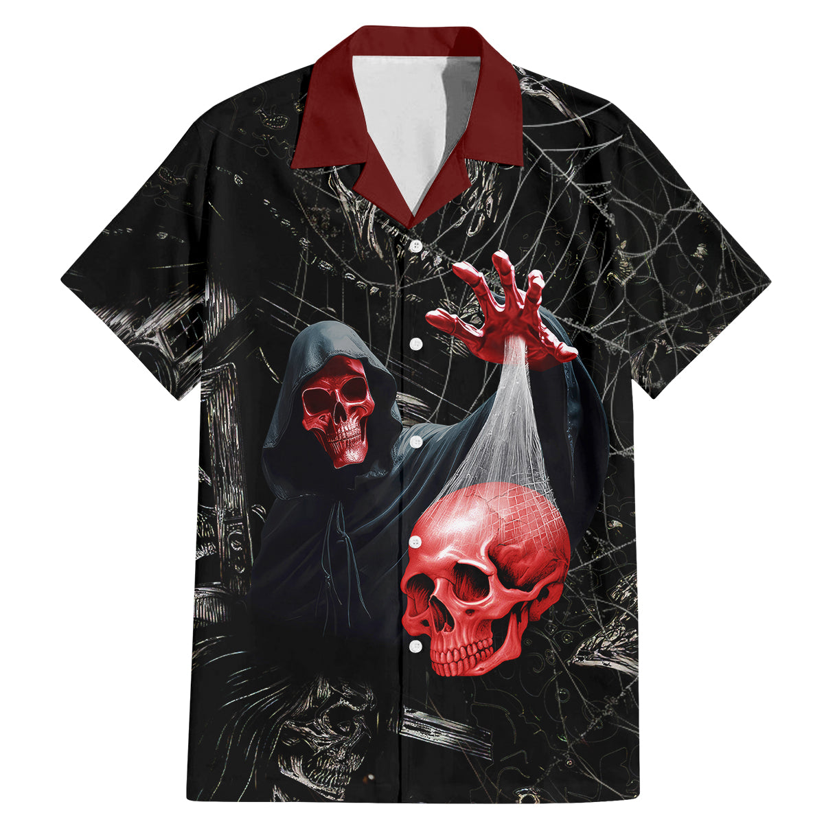 Hello Darkness My Old Friend Skull Family Matching Mermaid Dress and Hawaiian Shirt - Wonder Print Shop