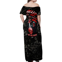 Hello Darkness My Old Friend Skull Family Matching Off Shoulder Maxi Dress and Hawaiian Shirt - Wonder Print Shop