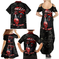 Hello Darkness My Old Friend Skull Family Matching Summer Maxi Dress and Hawaiian Shirt - Wonder Print Shop
