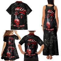 Hello Darkness My Old Friend Skull Family Matching Tank Maxi Dress and Hawaiian Shirt - Wonder Print Shop