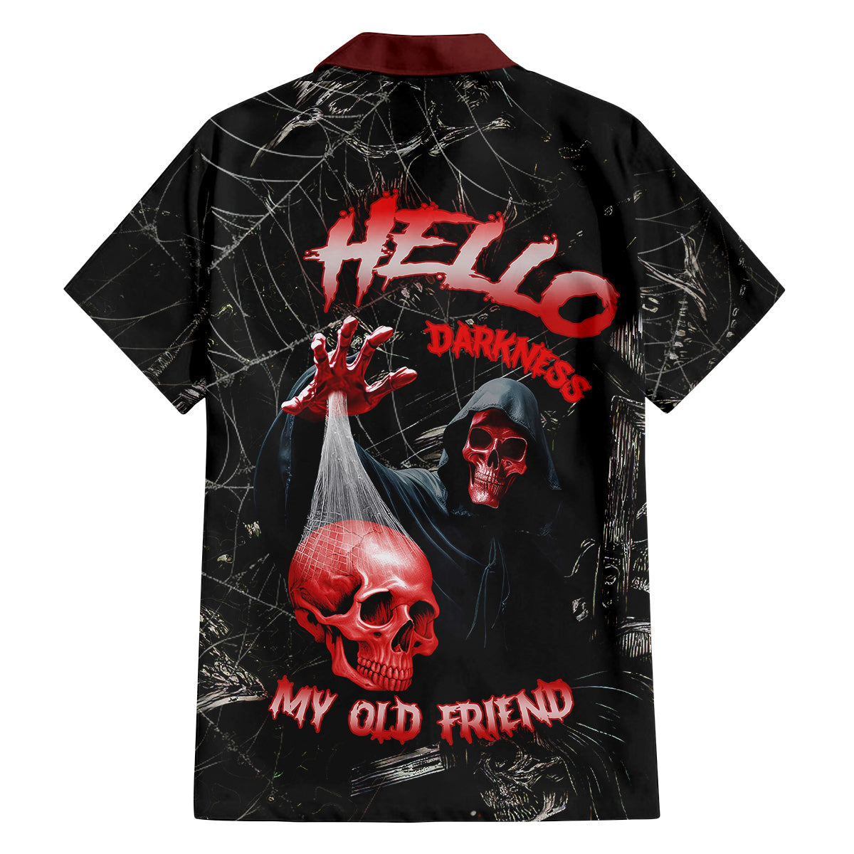 Hello Darkness My Old Friend Skull Family Matching Tank Maxi Dress and Hawaiian Shirt - Wonder Print Shop