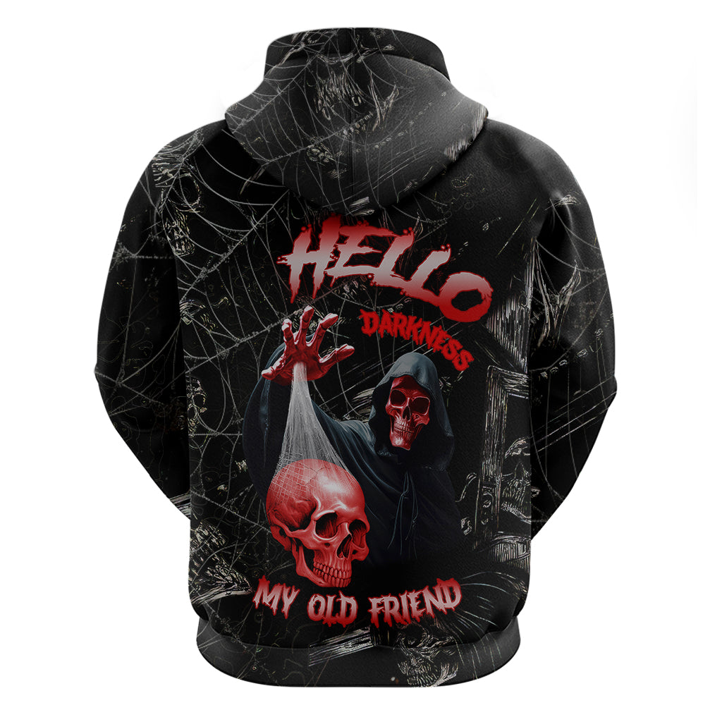 Hello Darkness My Old Friend Skull Hoodie - Wonder Print Shop