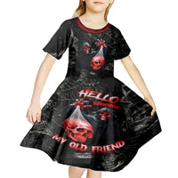 Hello Darkness My Old Friend Skull Kid Short Sleeve Dress - Wonder Print Shop