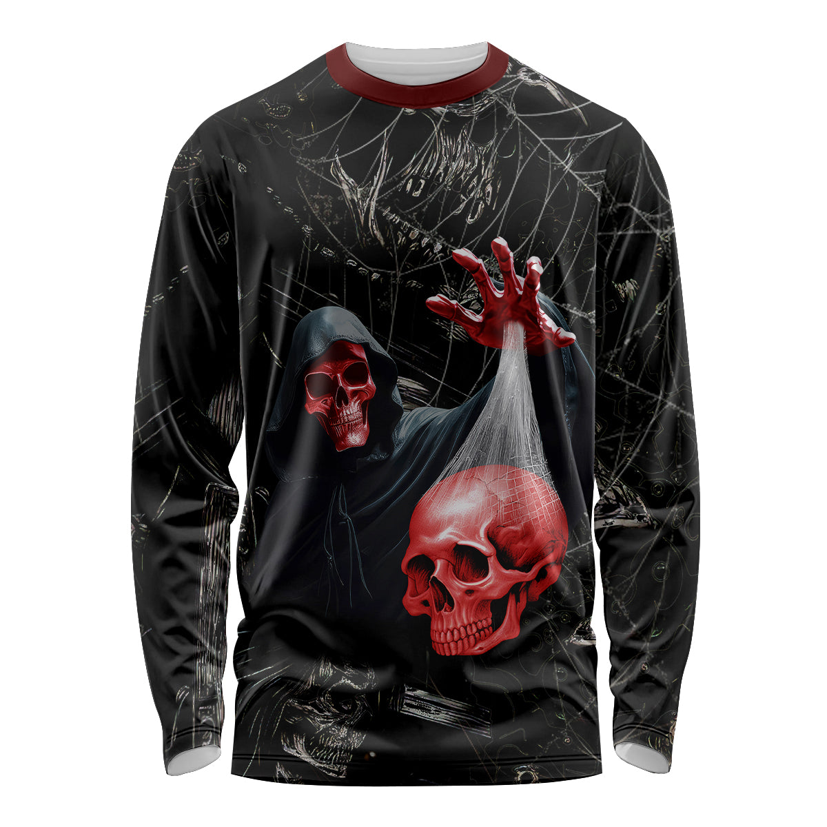 Hello Darkness My Old Friend Skull Long Sleeve Shirt - Wonder Print Shop
