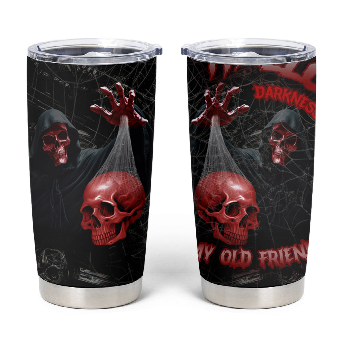 Hello Darkness My Old Friend Skull Tumbler Cup - Wonder Print Shop