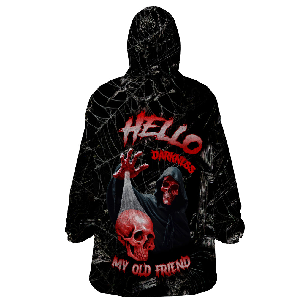 Hello Darkness My Old Friend Skull Wearable Blanket Hoodie - Wonder Print Shop