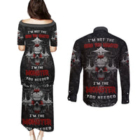 I'm Not The Hero You Wanted I'm The Monster You Needed Couples Matching Puletasi Dress and Long Sleeve Button Shirts - Wonder Print Shop