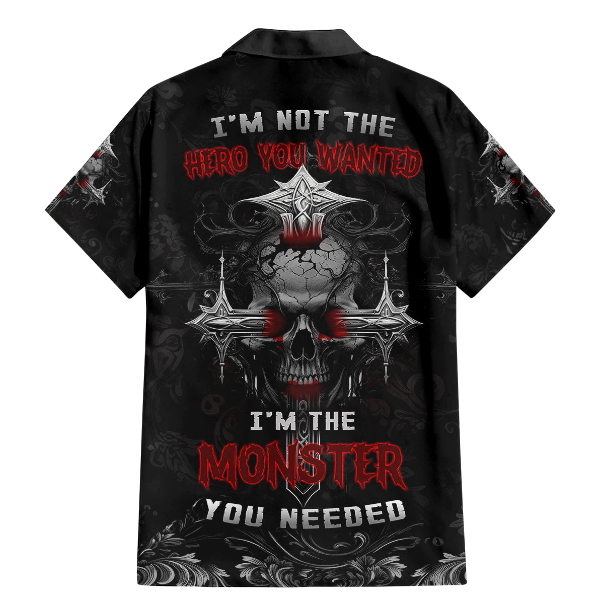 I'm Not The Hero You Wanted I'm The Monster You Needed Family Matching Mermaid Dress and Hawaiian Shirt - Wonder Print Shop