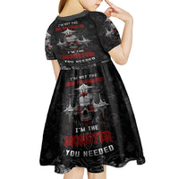 I'm Not The Hero You Wanted I'm The Monster You Needed Kid Short Sleeve Dress - Wonder Print Shop