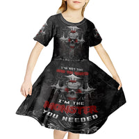 I'm Not The Hero You Wanted I'm The Monster You Needed Kid Short Sleeve Dress - Wonder Print Shop