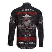 I'm Not The Hero You Wanted I'm The Monster You Needed Long Sleeve Button Shirt - Wonder Print Shop