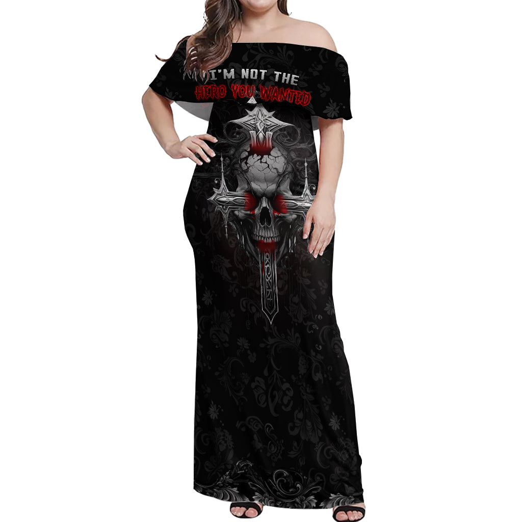 I'm Not The Hero You Wanted I'm The Monster You Needed Off Shoulder Maxi Dress - Wonder Print Shop