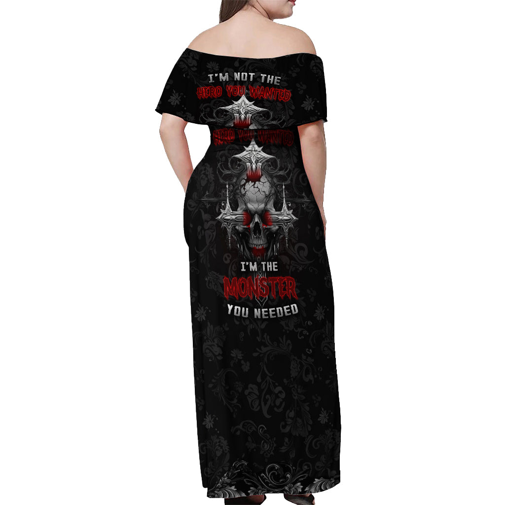 I'm Not The Hero You Wanted I'm The Monster You Needed Off Shoulder Maxi Dress - Wonder Print Shop
