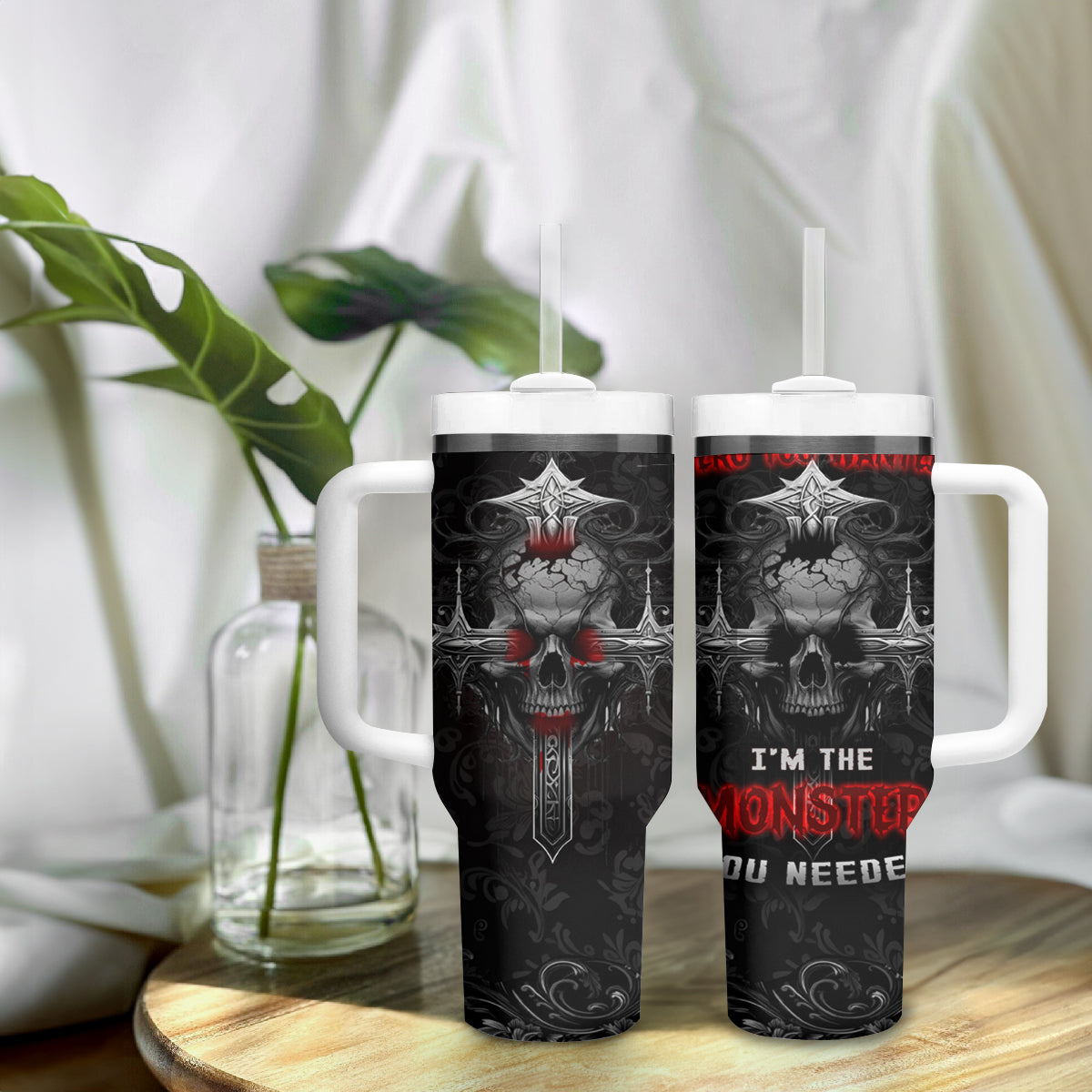 I'm Not The Hero You Wanted I'm The Monster You Needed Tumbler With Handle - Wonder Print Shop