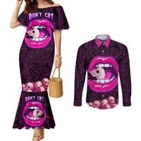 skull-couples-matching-mermaid-dress-and-long-sleeve-button-shirts-dont-cry-say-fuck-you-and-smile