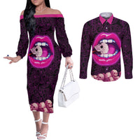 skull-couples-matching-off-the-shoulder-long-sleeve-dress-and-long-sleeve-button-shirts-dont-cry-say-fuck-you-and-smile