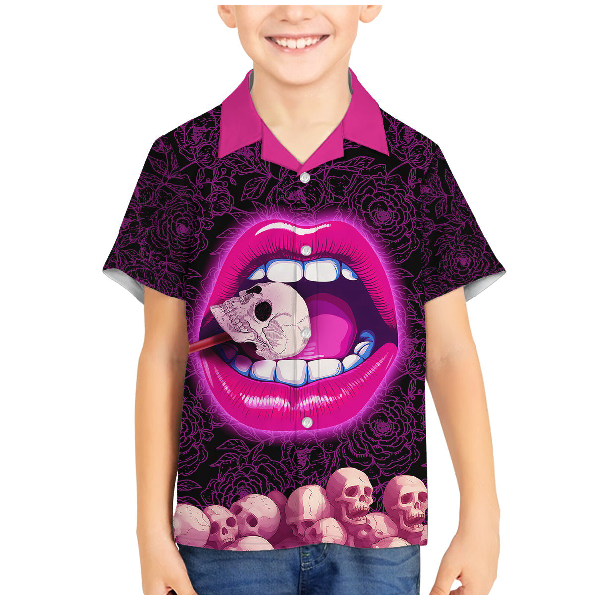 Skull Family Matching Mermaid Dress and Hawaiian Shirt Don't Cry Say Fuck You And Smile - Wonder Print Shop
