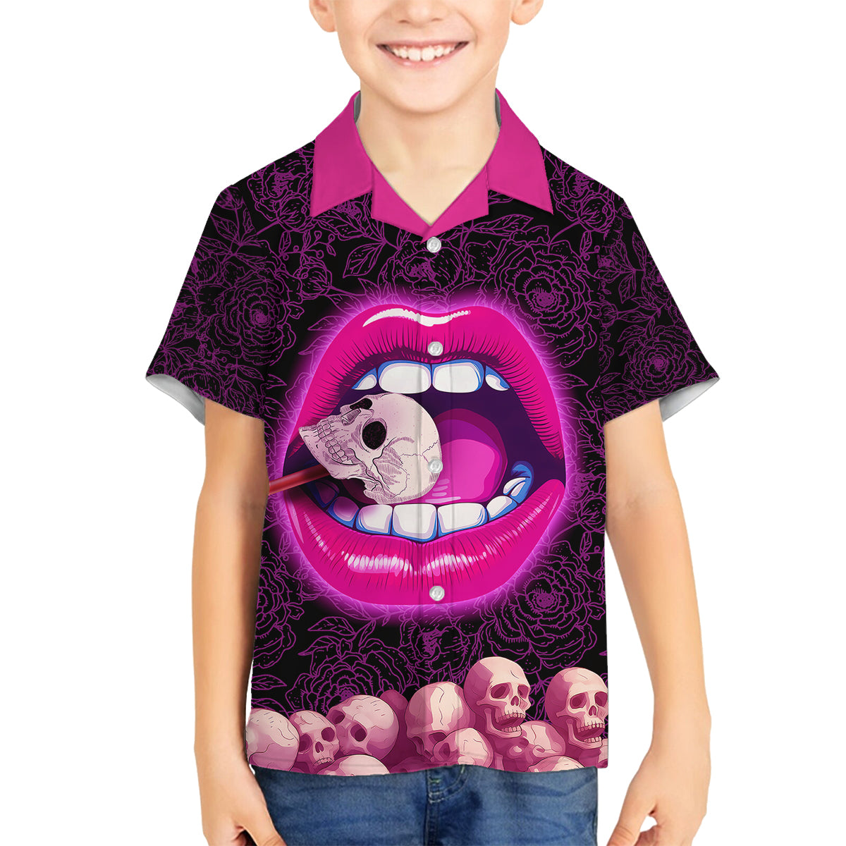 Skull Family Matching Summer Maxi Dress and Hawaiian Shirt Don't Cry Say Fuck You And Smile - Wonder Print Shop