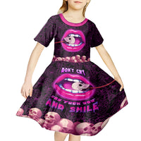 Skull Kid Short Sleeve Dress Don't Cry Say Fuck You And Smile - Wonder Print Shop
