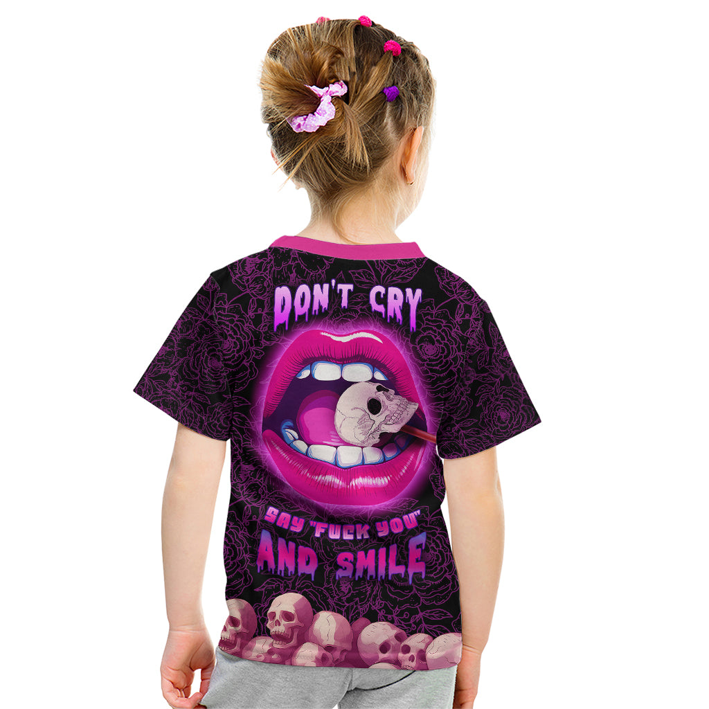 Skull Kid T Shirt Don't Cry Say Fuck You And Smile - Wonder Print Shop