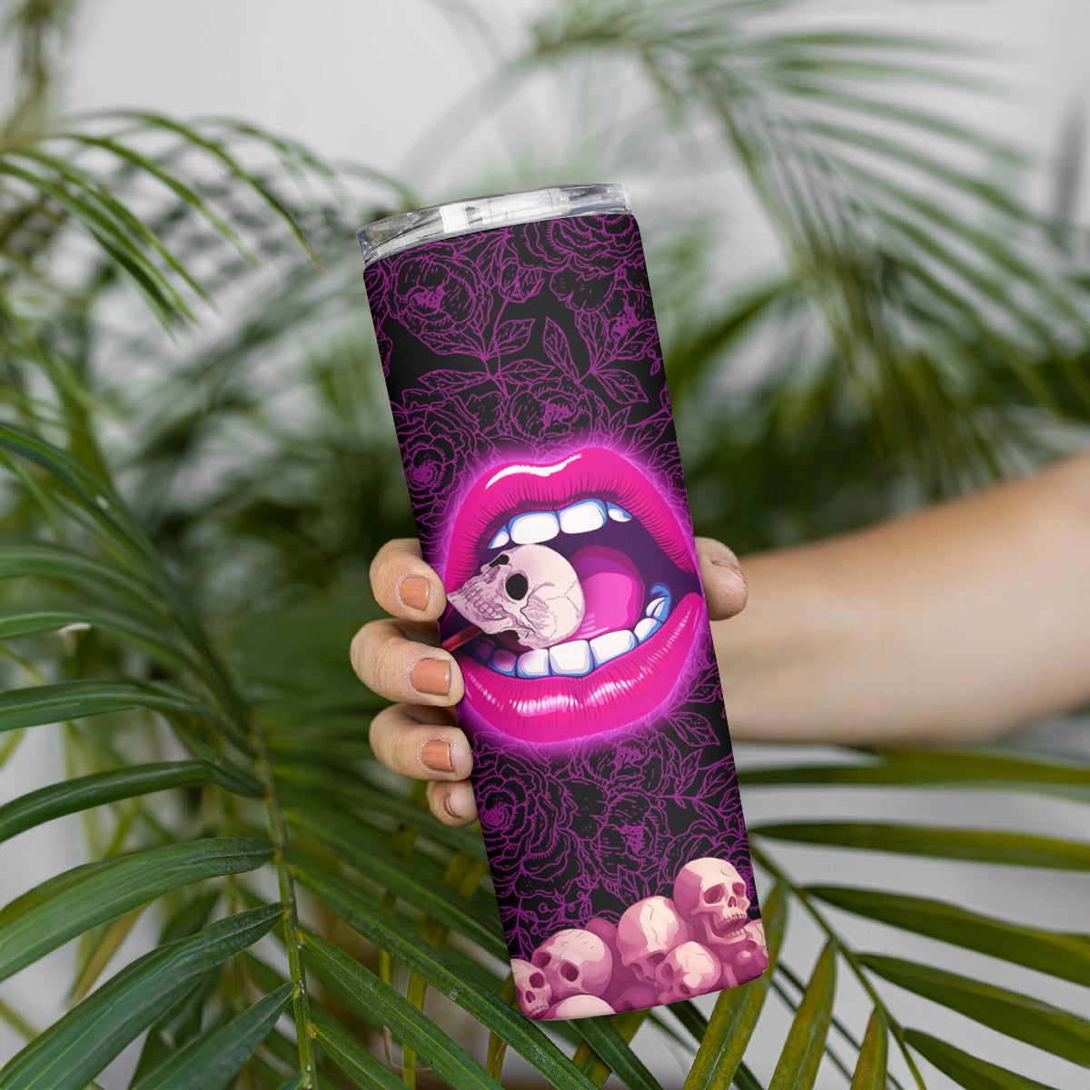 Skull Skinny Tumbler Don't Cry Say Fuck You And Smile - Wonder Print Shop