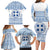 Greece Christmas Family Matching Long Sleeve Bodycon Dress and Hawaiian Shirt with Santa Rowing Boat Greek Flag Laurel Wreath Parthenon and Blue White Pattern Design - Wonder Print Shop