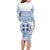 Greece Christmas Family Matching Long Sleeve Bodycon Dress and Hawaiian Shirt with Santa Rowing Boat Greek Flag Laurel Wreath Parthenon and Blue White Pattern Design - Wonder Print Shop
