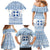 Greece Christmas Family Matching Mermaid Dress and Hawaiian Shirt with Santa Rowing Boat Greek Flag Laurel Wreath Parthenon and Blue White Pattern Design - Wonder Print Shop