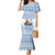 Greece Christmas Family Matching Mermaid Dress and Hawaiian Shirt with Santa Rowing Boat Greek Flag Laurel Wreath Parthenon and Blue White Pattern Design - Wonder Print Shop