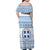 Greece Christmas Family Matching Off Shoulder Maxi Dress and Hawaiian Shirt with Santa Rowing Boat Greek Flag Laurel Wreath Parthenon and Blue White Pattern Design - Wonder Print Shop