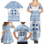 Greece Christmas Family Matching Summer Maxi Dress and Hawaiian Shirt with Santa Rowing Boat Greek Flag Laurel Wreath Parthenon and Blue White Pattern Design - Wonder Print Shop