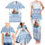 Greece Christmas Family Matching Tank Maxi Dress and Hawaiian Shirt with Santa Rowing Boat Greek Flag Laurel Wreath Parthenon and Blue White Pattern Design - Wonder Print Shop