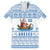 Greece Christmas Family Matching Tank Maxi Dress and Hawaiian Shirt with Santa Rowing Boat Greek Flag Laurel Wreath Parthenon and Blue White Pattern Design - Wonder Print Shop