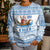 Greece Christmas Kid Ugly Christmas Sweater with Santa Rowing Boat Greek Flag Laurel Wreath Parthenon and Blue White Pattern Design - Wonder Print Shop