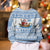 Greece Christmas Kid Ugly Christmas Sweater with Santa Rowing Boat Greek Flag Laurel Wreath Parthenon and Blue White Pattern Design - Wonder Print Shop