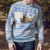 Greece Christmas Ugly Christmas Sweater with Santa Rowing Boat Greek Flag Laurel Wreath Parthenon and Blue White Pattern Design - Wonder Print Shop