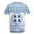 Greece Christmas Rugby Jersey with Santa Rowing Boat Greek Flag Laurel Wreath Parthenon and Blue White Pattern Design - Wonder Print Shop